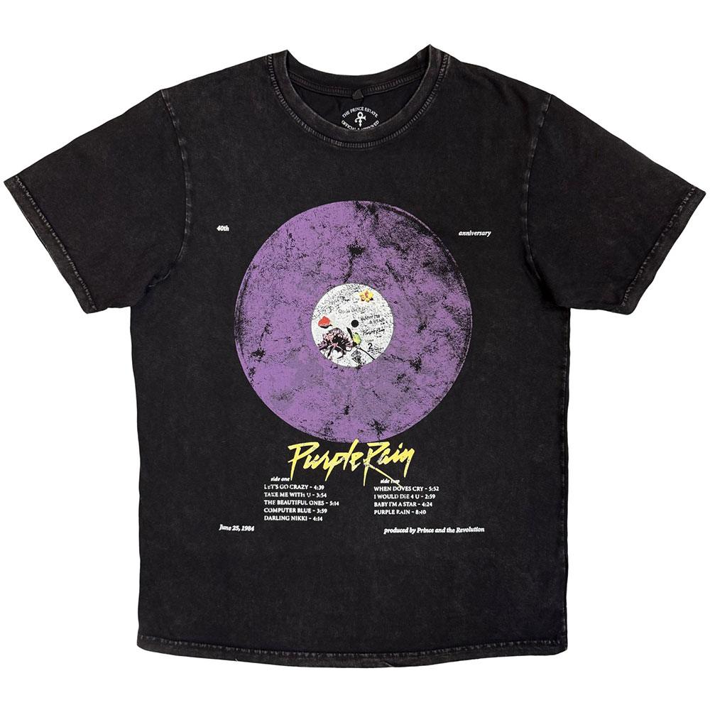 Prince - Purple Rain Disc Heren Tshirt - Zwart